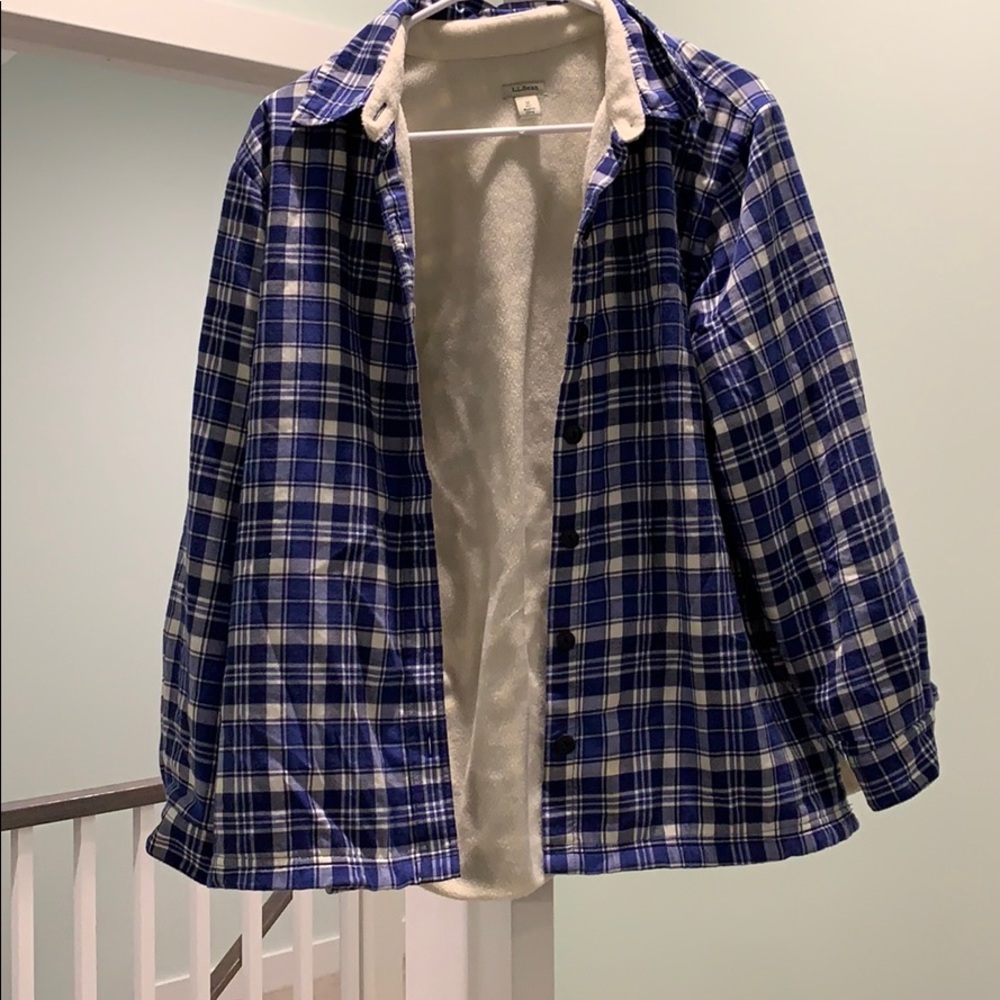 LL bean fleece lined button up jacket